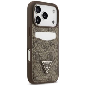 Dėklas Guess 4G Double Card Triangle, skirtas iPhone 18 Pro / 17 Pro, rudas - Image 4