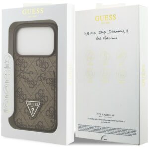Dėklas Guess 4G Double Card Triangle, skirtas iPhone 18 Pro / 17 Pro, rudas - Image 8