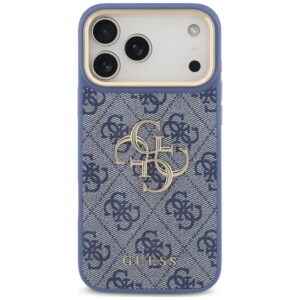Dėklas Guess 4G Big 4G Classic Logo Big Strap Metal Buttons, skirtas iPhone 18 Pro Max / 17 Pro Max, mėlynas - Image 3