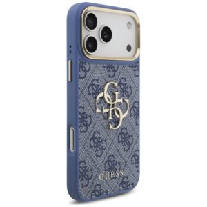Dėklas Guess 4G Big 4G Classic Logo Big Strap Metal Buttons, skirtas iPhone 18 Pro Max / 17 Pro Max, mėlynas - Image 4