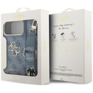 Dėklas Guess 4G Big 4G Classic Logo Big Strap Metal Buttons, skirtas iPhone 18 Pro Max / 17 Pro Max, mėlynas - Image 9
