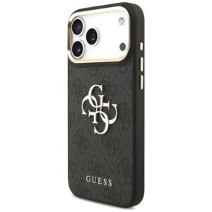 Dėklas Guess 4G Big 4G Classic Logo Big Strap Metal Buttons, skirtas iPhone 18 Pro Max / 17 Pro Max, juodas - Image 2