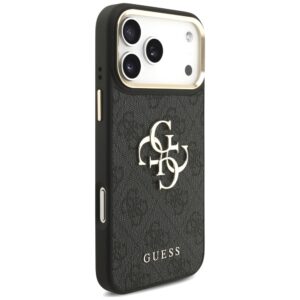 Dėklas Guess 4G Big 4G Classic Logo Big Strap Metal Buttons, skirtas iPhone 18 Pro Max / 17 Pro Max, juodas - Image 4