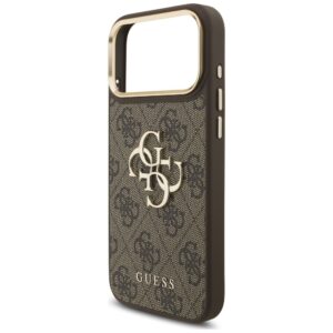 Dėklas Guess 4G Big 4G Classic Logo Big Strap Metal Buttons, skirtas iPhone 18 Pro Max / 17 Pro Max, rudas - Image 6