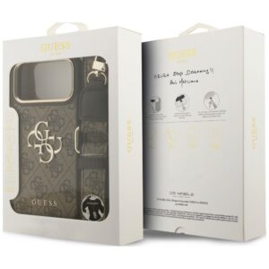 Dėklas Guess 4G Big 4G Classic Logo Big Strap Metal Buttons, skirtas iPhone 18 Pro Max / 17 Pro Max, rudas - Image 9