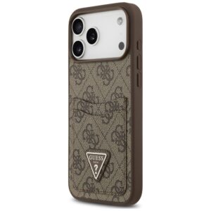 Dėklas Guess 4G Double Card Triangle, skirtas iPhone 18 Pro Max / 17 Pro Max, rudas - Image 2