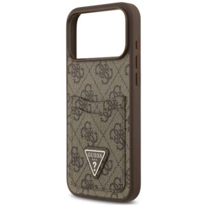 Dėklas Guess 4G Double Card Triangle, skirtas iPhone 18 Pro Max / 17 Pro Max, rudas - Image 6
