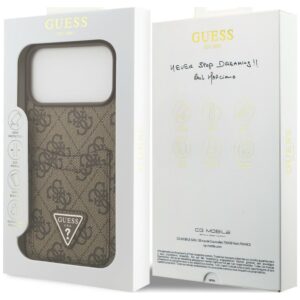 Dėklas Guess 4G Double Card Triangle, skirtas iPhone 18 Pro Max / 17 Pro Max, rudas - Image 8