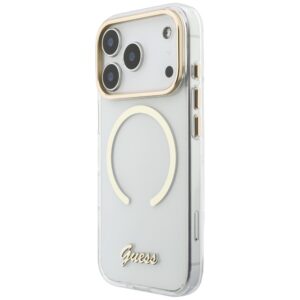 Dėklas Guess IML Script Metal MagSafe, skirtas iPhone 18 Pro / 17 Pro, skaidrus - Image 2