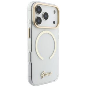 Dėklas Guess IML Script Metal MagSafe, skirtas iPhone 18 Pro / 17 Pro, skaidrus - Image 4