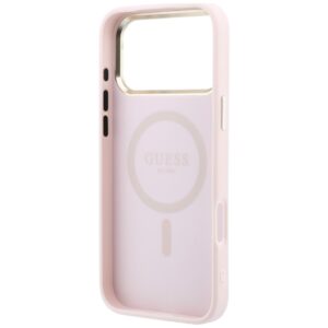 Dėklas Guess Saffiano Small 4G & Classic Logo MagSafe, skirtas iPhone 18 Pro / 17 Pro, rožinis - Image 7