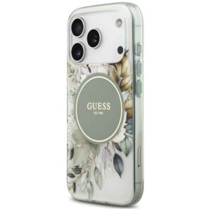 Dėklas Guess IML Flower & Tonal Circle MagSafe, skirtas iPhone 18 Pro / 17 Pro, žalias - Image 2