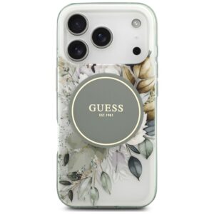 Dėklas Guess IML Flower & Tonal Circle MagSafe, skirtas iPhone 18 Pro / 17 Pro, žalias - Image 3