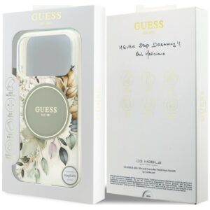 Dėklas Guess IML Flower & Tonal Circle MagSafe, skirtas iPhone 18 Pro / 17 Pro, žalias - Image 8