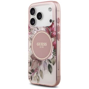 Dėklas Guess IML Flower & Tonal Circle MagSafe, skirtas iPhone 18 Pro / 17 Pro, rožinis - Image 2