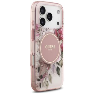 Dėklas Guess IML Flower & Tonal Circle MagSafe, skirtas iPhone 18 Pro / 17 Pro, rožinis - Image 4
