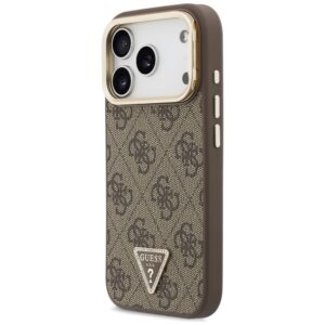 Dėklas Guess 4G PU Triangle Logo & Stand Camera Magsafe, skirtas iPhone 18 Pro / 17 Pro, rudas - Image 2