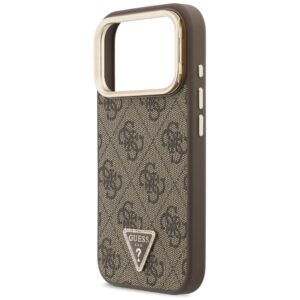 Dėklas Guess 4G PU Triangle Logo & Stand Camera Magsafe, skirtas iPhone 18 Pro / 17 Pro, rudas - Image 6