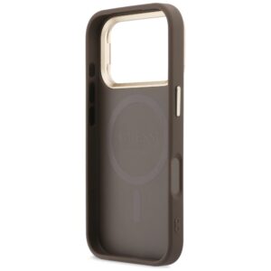 Dėklas Guess 4G PU Triangle Logo & Stand Camera Magsafe, skirtas iPhone 18 Pro / 17 Pro, rudas - Image 7