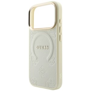 Dėklas Guess Saffiano Peony & Ring MagSafe, skirtas iPhone 18 Pro / 17 Pro, smėlio spalvos - Image 6