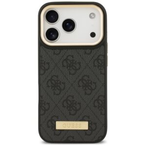 Dėklas Guess 4G Logo Plate MagSafe, skirtas iPhone 18 Pro / 17 Pro, juodas - Image 3