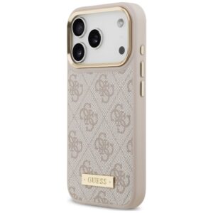Dėklas Guess 4G Logo Plate MagSafe, skirtas iPhone 18 Pro / 17 Pro, rožinis - Image 2