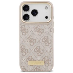 Dėklas Guess 4G Logo Plate MagSafe, skirtas iPhone 18 Pro / 17 Pro, rožinis - Image 3