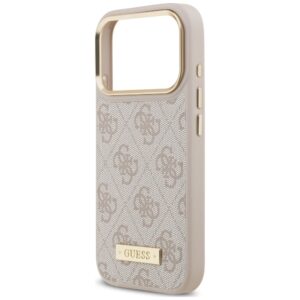 Dėklas Guess 4G Logo Plate MagSafe, skirtas iPhone 18 Pro / 17 Pro, rožinis - Image 6