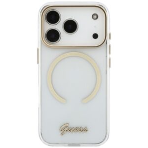 Dėklas Guess IML Script Metal MagSafe, skirtas iPhone 18 Pro Max / 17 Pro Max, skaidrus - Image 3