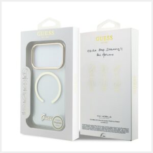 Dėklas Guess IML Script Metal MagSafe, skirtas iPhone 18 Pro Max / 17 Pro Max, skaidrus - Image 8