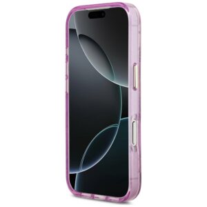 Dėklas Guess IML Glitter Flowers Triangle MagSafe, skirtas iPhone 18 Pro Max / 17 Pro Max, violetinis - Image 5