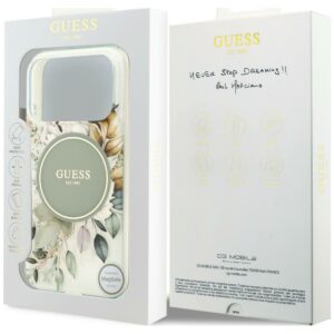 Dėklas Guess IML Flower & Tonal Circle MagSafe, skirtas iPhone 18 Pro Max / 17 Pro Max, žalias - Image 8