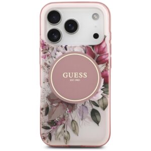 Dėklas Guess IML Flower & Tonal Circle MagSafe, skirtas iPhone 18 Pro Max / 17 Pro Max, rožinis - Image 3