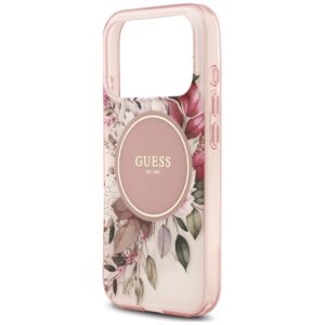 Dėklas Guess IML Flower & Tonal Circle MagSafe, skirtas iPhone 18 Pro Max / 17 Pro Max, rožinis - Image 6