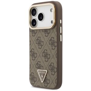 Dėklas Guess 4G PU Triangle Logo & Stand su kamera ir Magsafe funkcija, skirtas iPhone 18 Pro Max / 17 Pro Max, rudas - Image 2