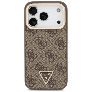 Dėklas Guess 4G PU Triangle Logo & Stand su kamera ir Magsafe funkcija, skirtas iPhone 18 Pro Max / 17 Pro Max, rudas - Image 3