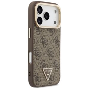Dėklas Guess 4G PU Triangle Logo & Stand su kamera ir Magsafe funkcija, skirtas iPhone 18 Pro Max / 17 Pro Max, rudas - Image 4