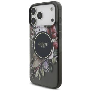 Dėklas Guess IML Flowers Pearl Strap MagSafe, skirtas iPhone 18 Pro Max / 17 Pro Max, juodas - Image 3