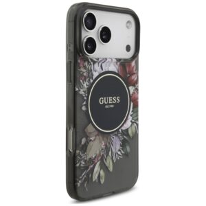 Dėklas Guess IML Flowers Pearl Strap MagSafe, skirtas iPhone 18 Pro Max / 17 Pro Max, juodas - Image 4