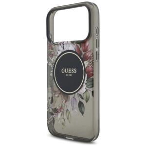 Dėklas Guess IML Flowers Pearl Strap MagSafe, skirtas iPhone 18 Pro Max / 17 Pro Max, juodas - Image 6
