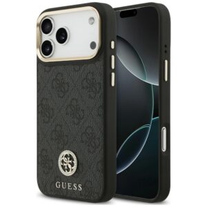 Dėklas Guess 4G Strass Logo MagSafe, skirtas iPhone 18 Pro Max / 17 Pro Max, juodas