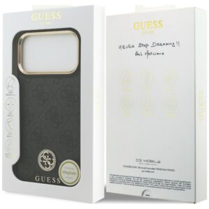 Dėklas Guess 4G Strass Logo MagSafe, skirtas iPhone 18 Pro Max / 17 Pro Max, juodas - Image 8