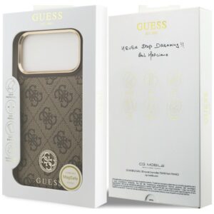 Dėklas Guess 4G Strass Logo MagSafe, skirtas iPhone 18 Pro Max / 17 Pro Max, rudas - Image 8