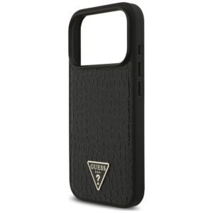 Dėklas Guess Croco Triangle Logo MagSafe, skirtas iPhone 18 Pro Max / 17 Pro Max, juodas - Image 6