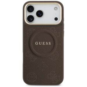 Dėklas Guess Peony Hot Stamp MagSafe, skirtas iPhone 18 Pro Max / 17 Pro Max, rudas - Image 3