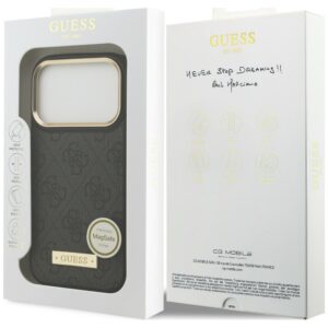 Dėklas Guess 4G Logo Plate MagSafe, skirtas iPhone 18 Pro Max / 17 Pro Max, juodas - Image 8