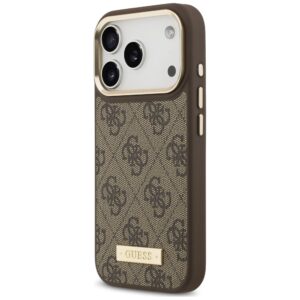 Dėklas Guess 4G Logo Plate MagSafe, skirtas iPhone 18 Pro Max / 17 Pro Max, rudas - Image 2