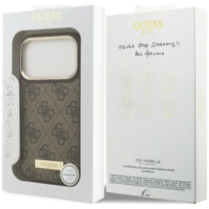 Dėklas Guess 4G Logo Plate MagSafe, skirtas iPhone 18 Pro Max / 17 Pro Max, rudas - Image 8