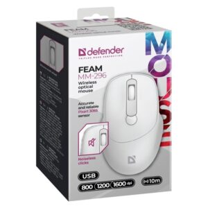 KOMPIUTERIO PELĖ DEFENDER FEAM MM-296 RF SILENT BALTA