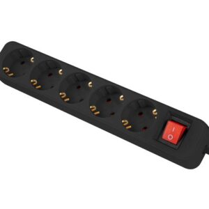 Lanberg PS1-05F-0150-BK elektros tinklo ilgintuvas 1,5 m 5 AC išvestis(ys / čių) Vidaus Juoda - Image 3